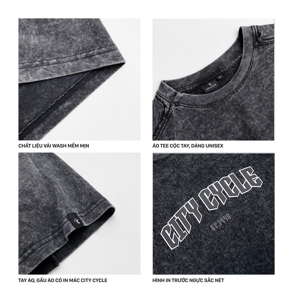 Áo thun local brand Acid 1998 City Cycle tay lỡ oversize cotton unisex in hình