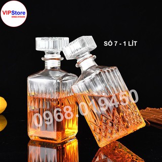[ RẺ KHÔNG LỐI THOÁT ] COMBO 2 Vỏ Bình Thủy Tinh Đựng Rượu 1 Lít, Bình Ngâm Rượu Vuông, CTT-07X2