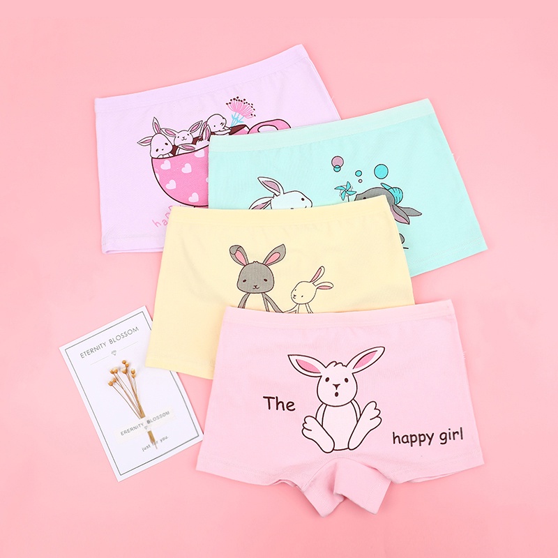 Set 4 Quần Lót Boxer 100% Cotton Thoải Mái In Họa Tiết Khủng Long Hoạt Hình Cho Bé Trai 1-13 Tuổi