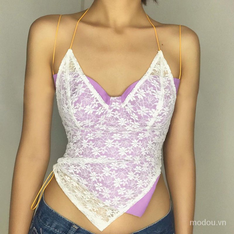 Áo Croptop Hở Lưng Cột Dây Quyến Rũ Cho Nữ