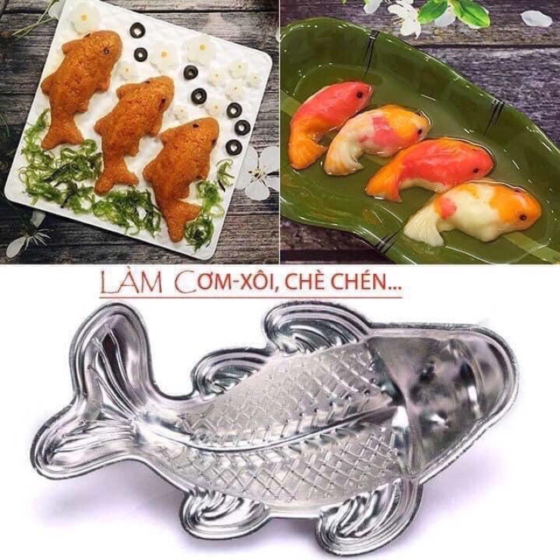 Khuôn nhôm cá chép làm bánh trung thu, thạch rau câu, ép xôi