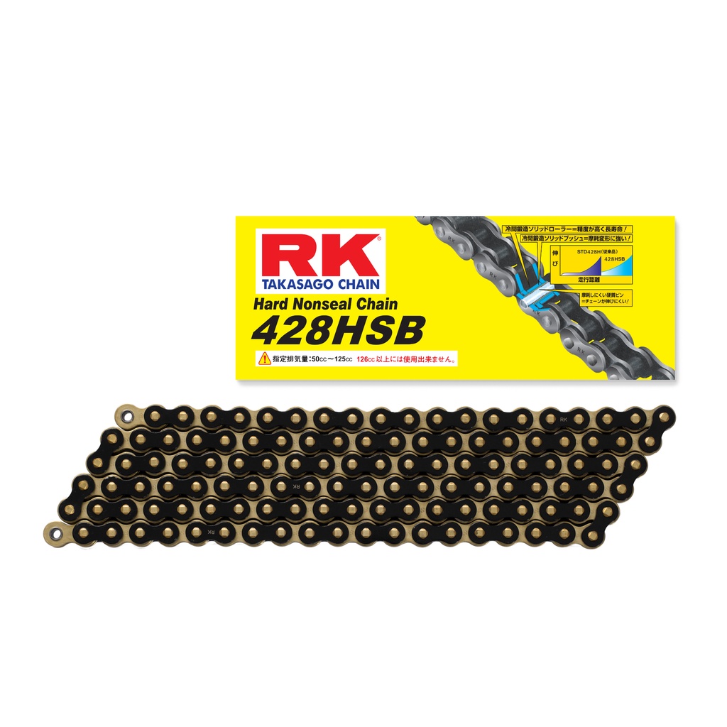 Sên RK 428HSB Không Phốt Đen Vàng Hàng Chính Hãng Nhật Bản