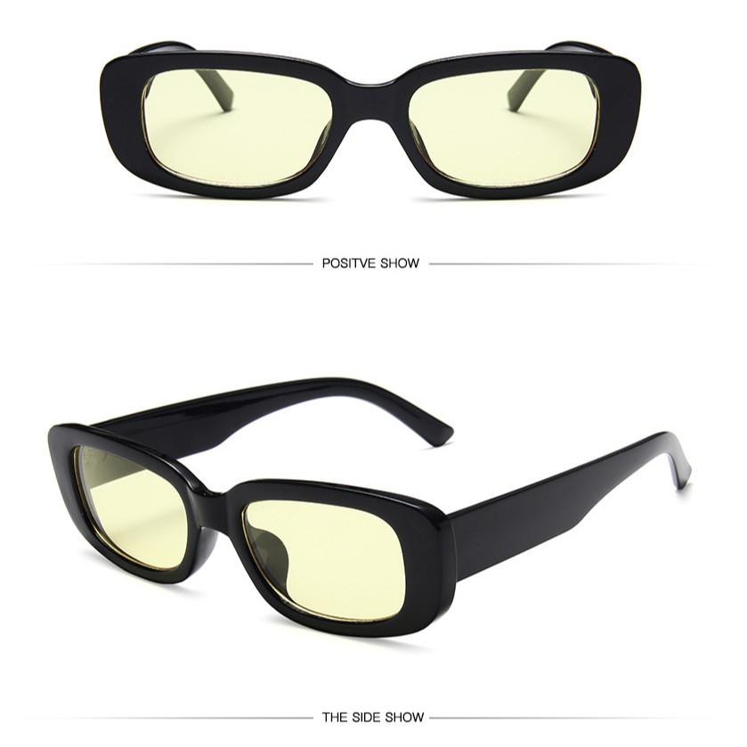 Kính mát gọng vuông nhỏ phong cách Retro thời trang cho nam nữ