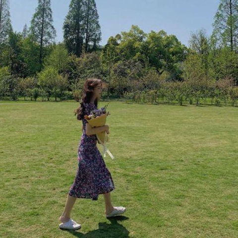 Đầm Hoa Mỏng Chiết Eo Thời Trang Xinh Xắn Cho Nữ