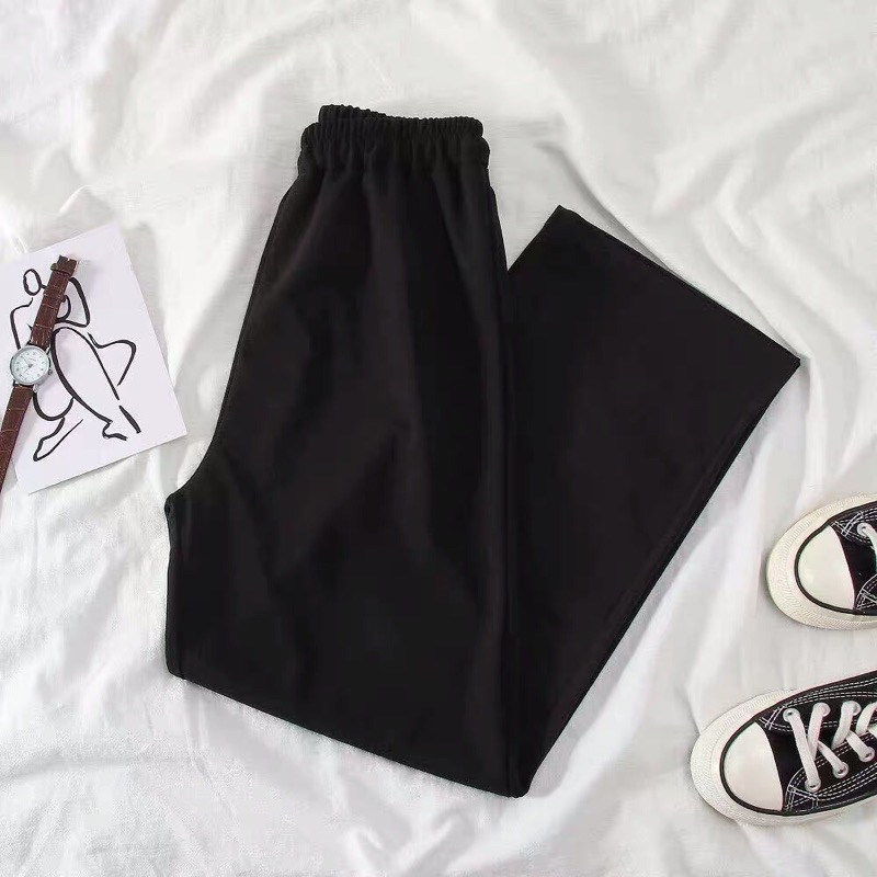 Quần đen ống rộng chun | BigBuy360 - bigbuy360.vn