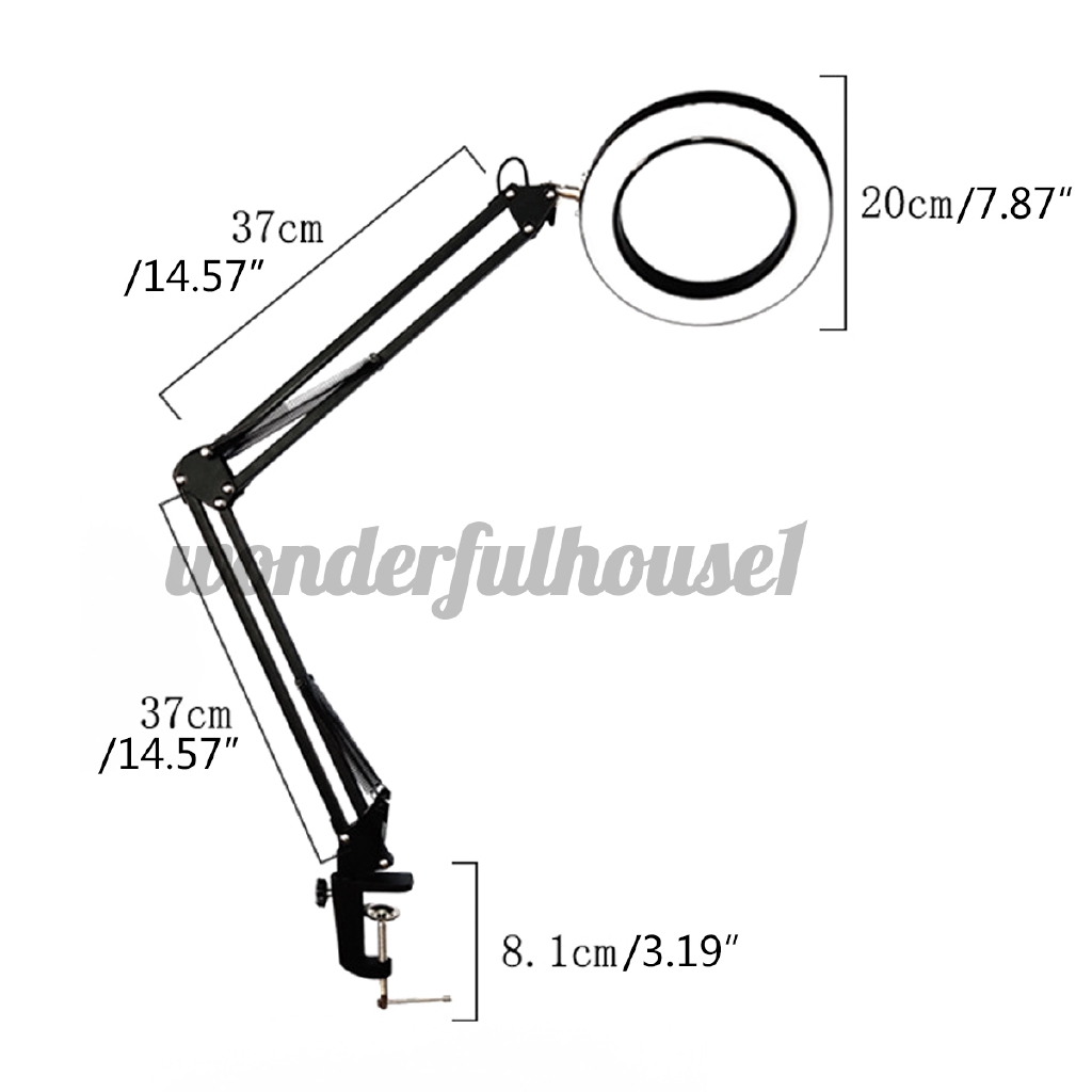 Kính Lúp Để Bàn Phóng Đại 8x Có Đèn Led 3 Màu