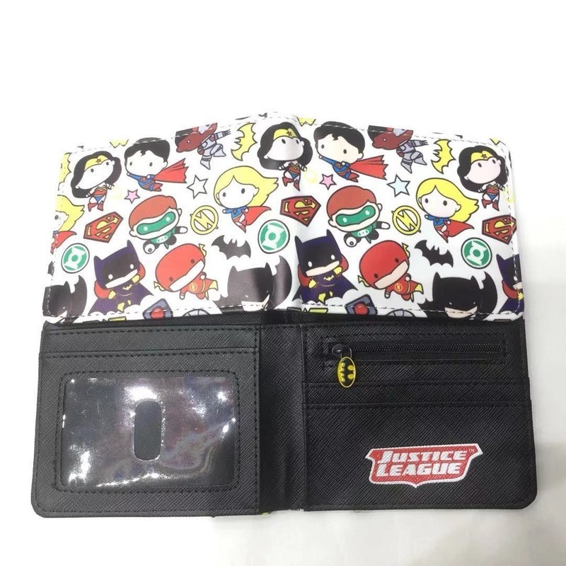 Q Version Comic DC Justice League Short Wallet Cute Batman Flash Superman Coin Purse