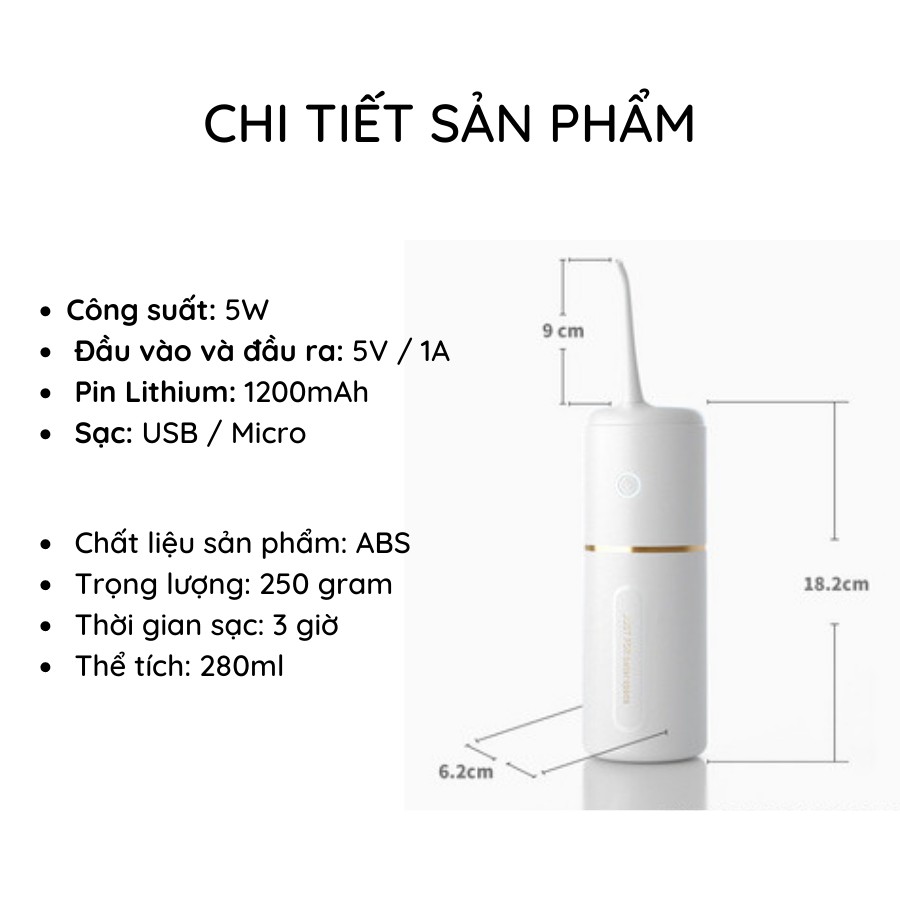 ✈️ [Freeship] Máy Tăm Nước, Tăm Nước Cầm Tay Vệ Sinh Răng Miệng JUST FOR Better Space