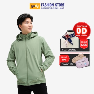 Áo khoác gió nam YODY 2 lớp chất vải cao cấp cản bụi chống thấm AKM4029