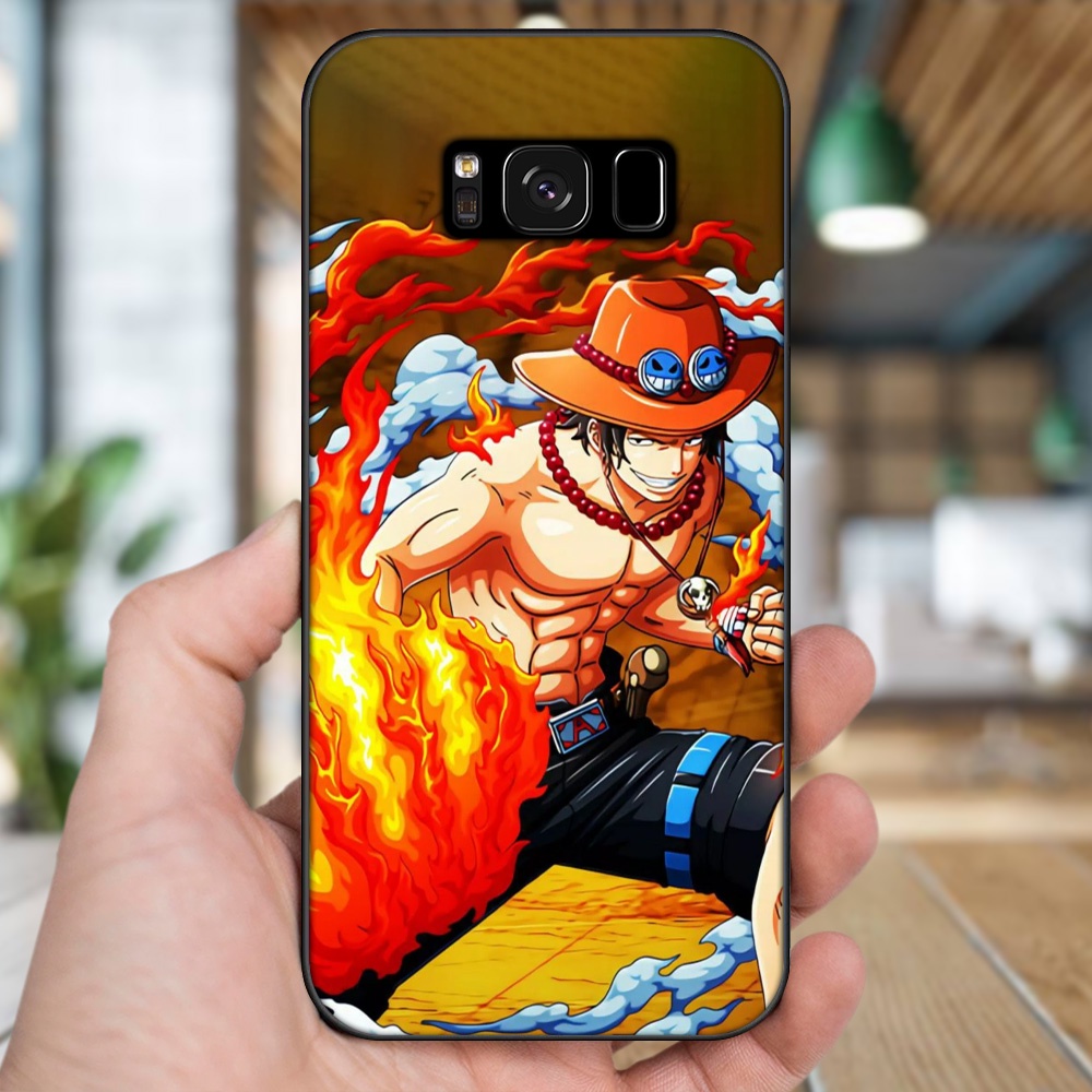 Ốp lưng Samsung S8, S8 Plus viền đen in hình Ace One Piece