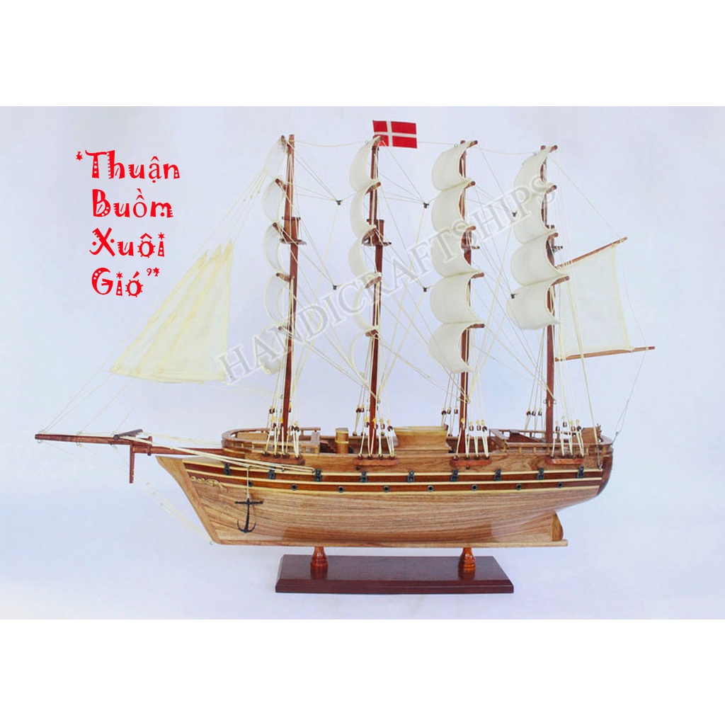 Thuyền buồm gỗ trang trí Jylland 60 mới
