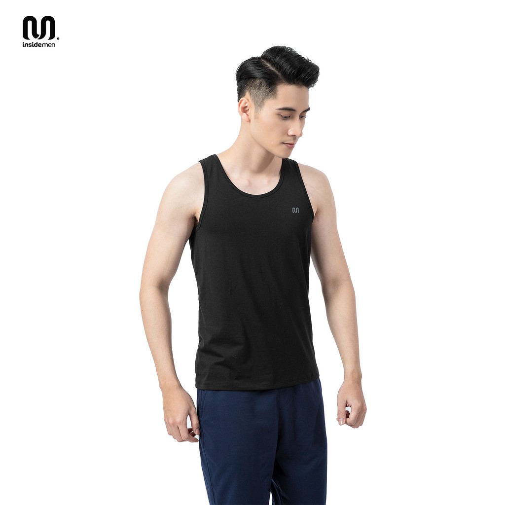 Áo ba lỗ nam INSIDEMEN tanktop tập gym 2 màu đen trắng basic dễ mặc, thoáng mát, thấm hút tốt - ITTR01