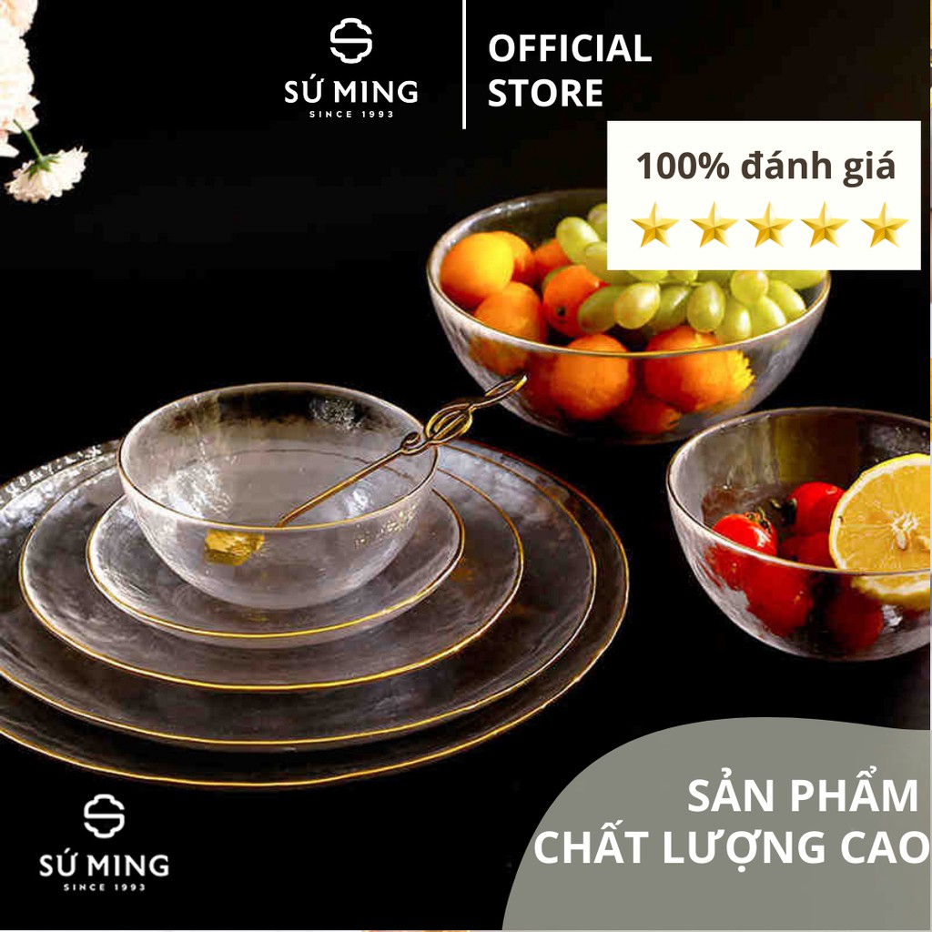 Bát Tô Thuỷ Tinh Đẹp Tròn Trơn [NHẬT BẢN][VIỀN VÀNG], kiểu dáng sang trọng, đẳng cấp, giao hàng an toàn.