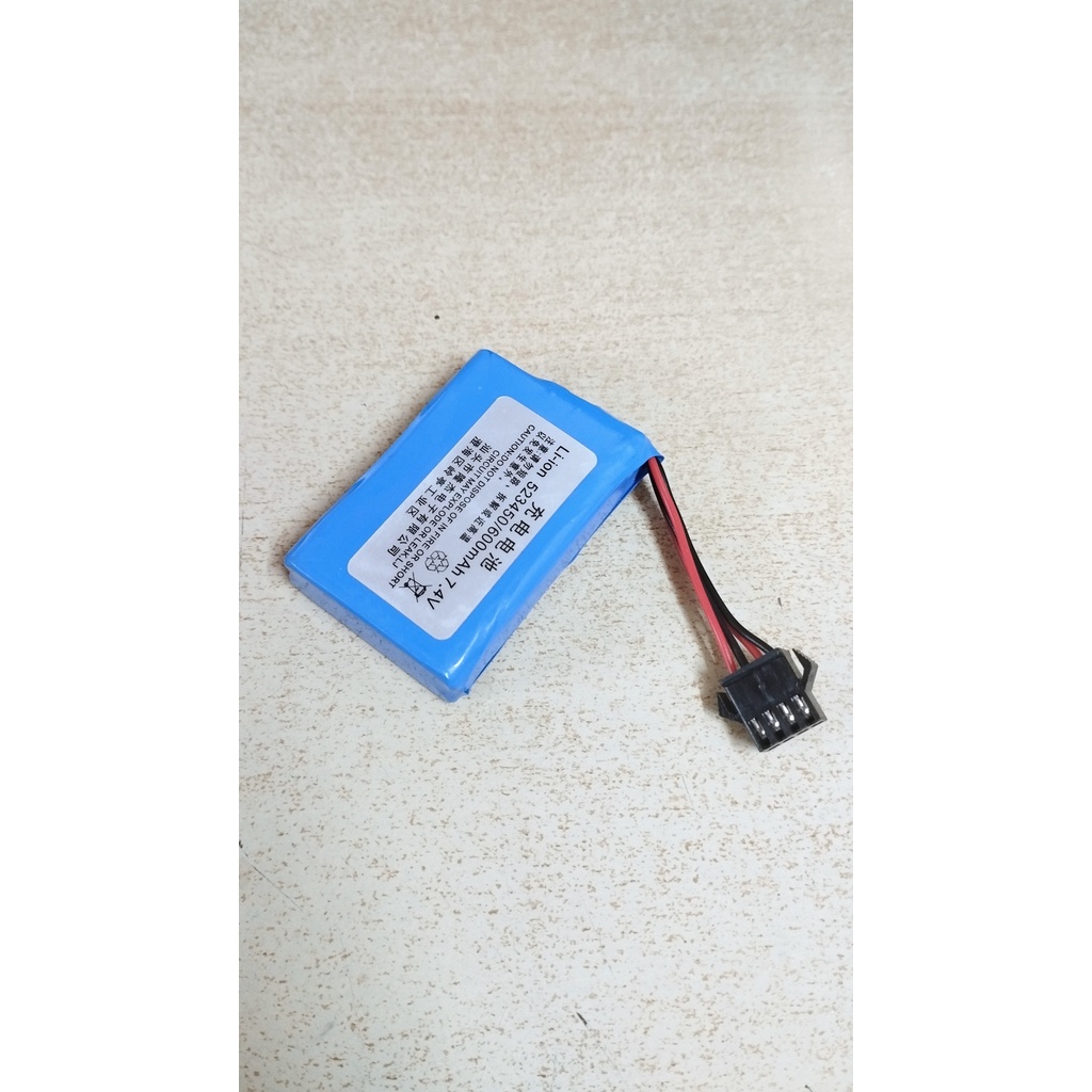 Pin sạc điện áp 7.4V dung lượng 600mAh jack SM4P của xe xúc Double Eagle Volvo E568-001