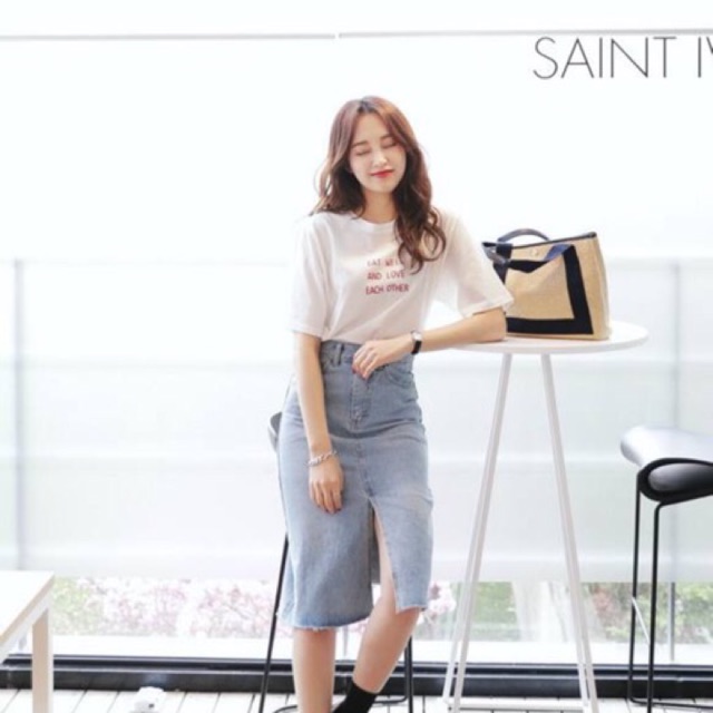 Set chân váy jean uyen thai