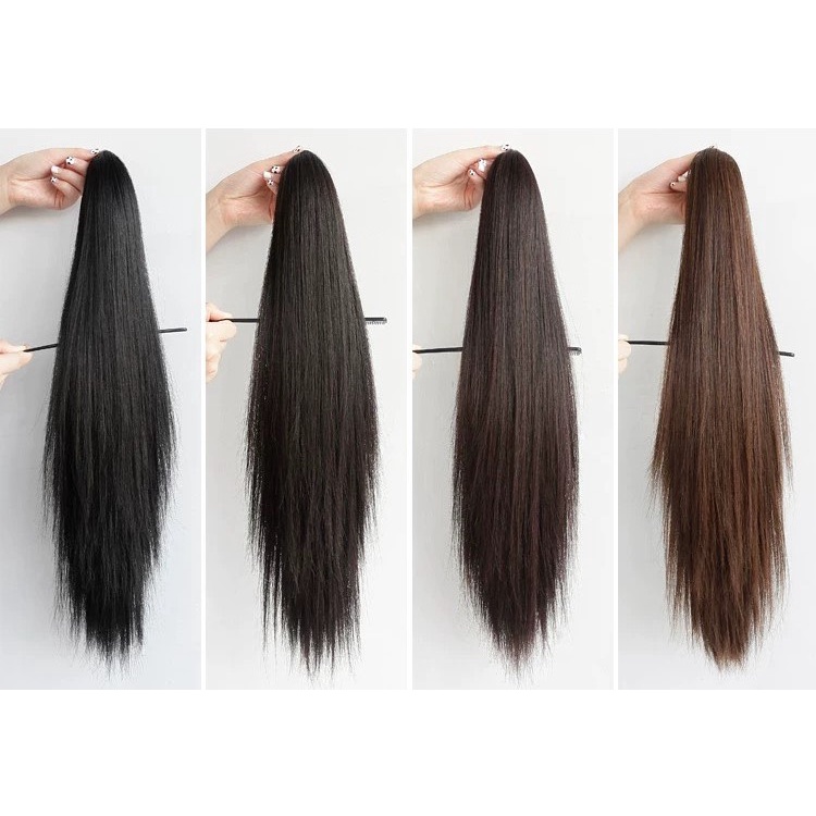 Tóc giả ngoạm thẳng 50cm chất liệu sợi tơ Hàn Quốc