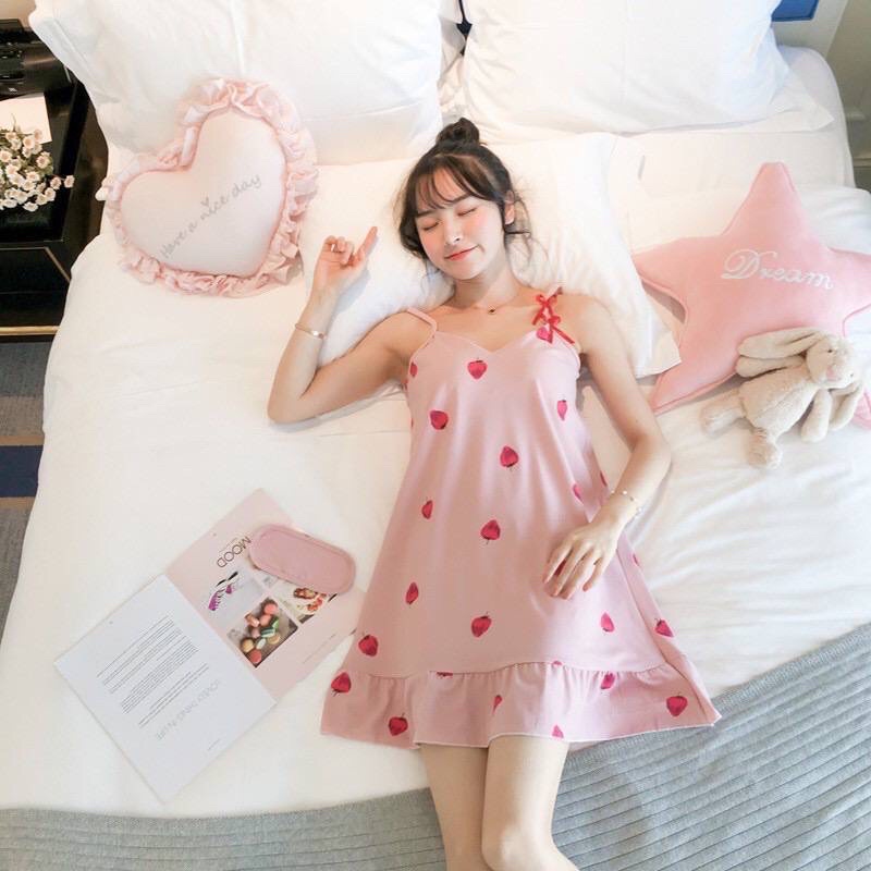 ĐẦM THUN 2 DÂY HOẠ TIẾT SIÊU DỄ THƯƠNG HÀNG CHUẨN QC TÚI ZIP