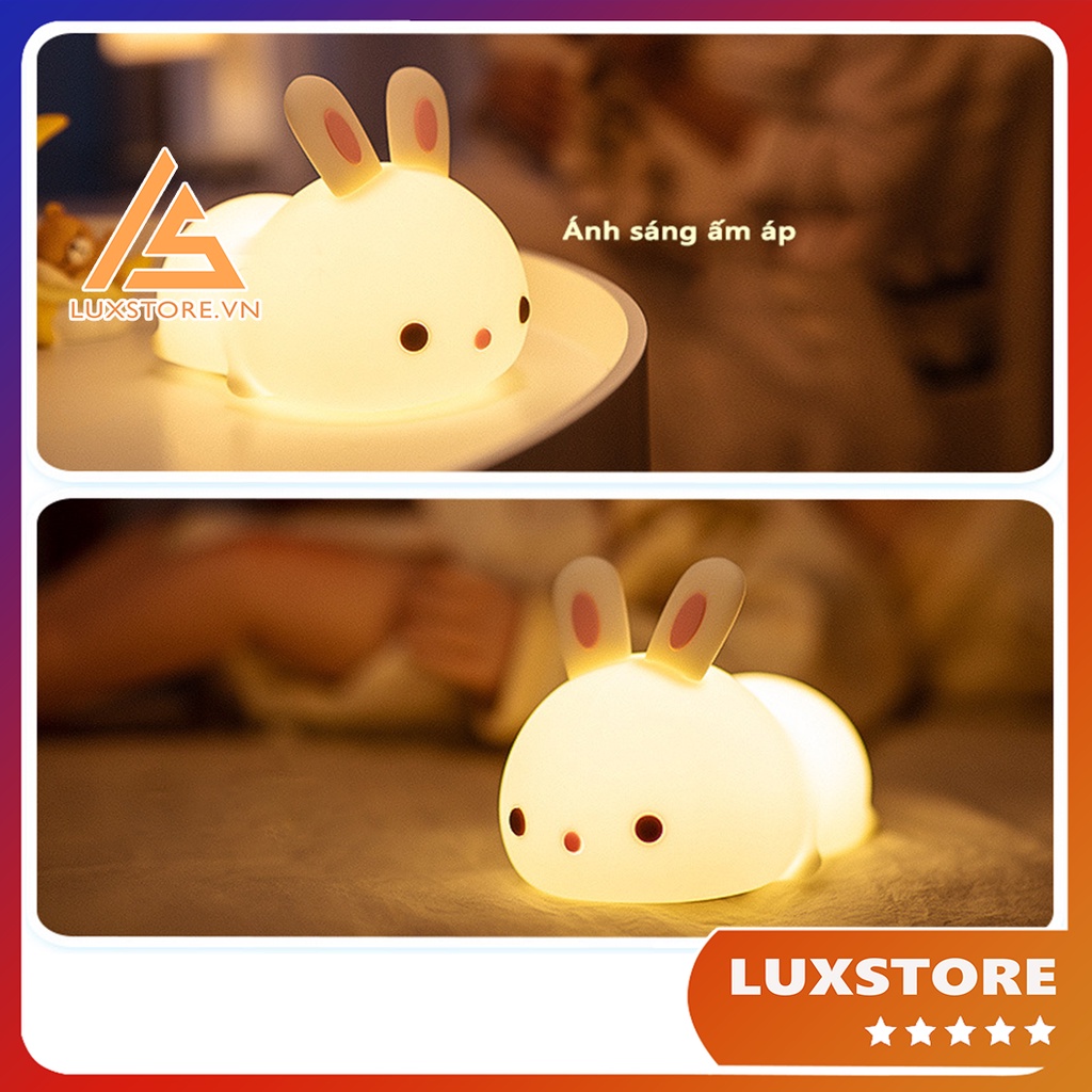 ĐÈN NGỦ SILICON THỎ CON CUTE ĐỂ BÀN TRANG TRÍ DECOR – LUXSTORE