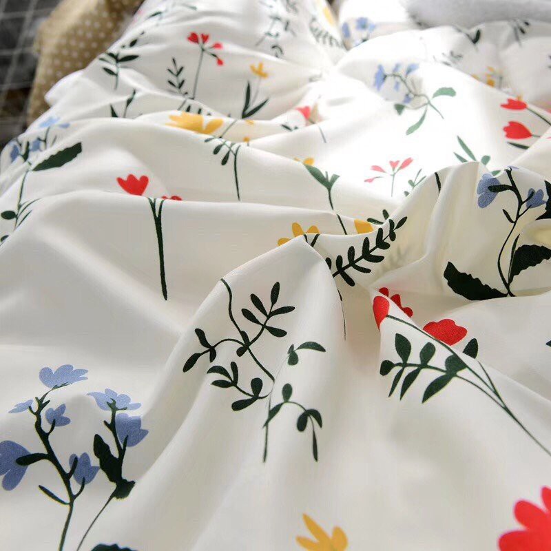 Bộ chăn ga gối cotton poly Lidaco decor phòng ngủ vintage - Hoa Mùa Hạ (SP000900)