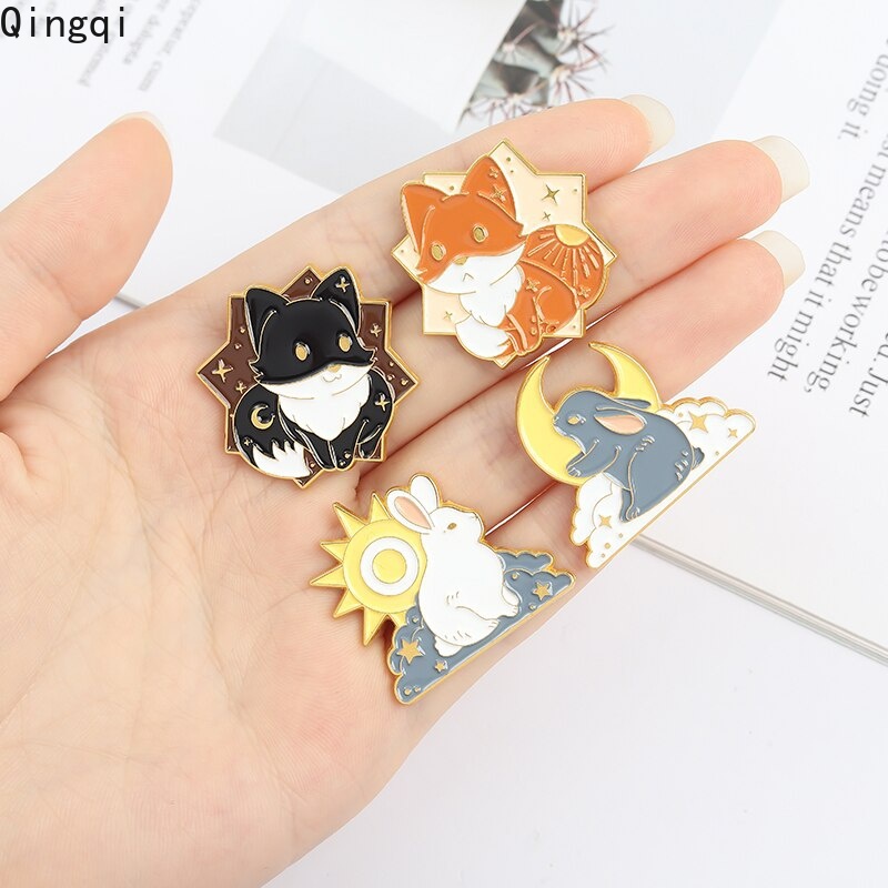 Ghim cài áo Miss Zoe tráng men hình động vật hoạt hình dễ thương