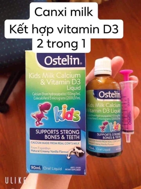 Canxi và D3 Ostelin Úc 90ml cho bé từ 7 tháng