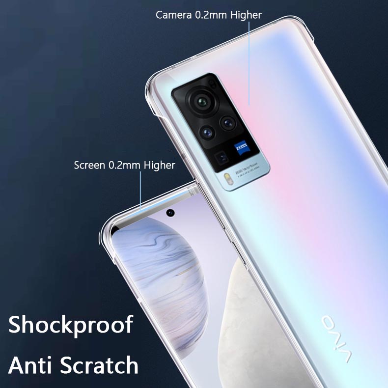 Ốp Điện Thoại PC Cứng Trong Suốt Siêu Mỏng Không Viền Bảo Vệ Camera Cho VIVO X70 X60 X60t Pro X70Pro Plus