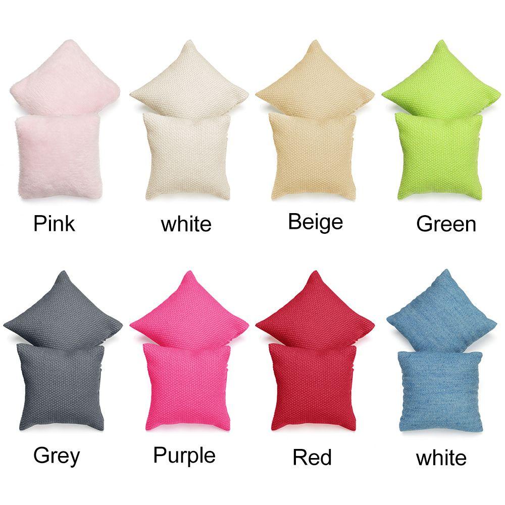 Set 2 Gối Ôm Mini Màu Cầu Vồng Trang Trí Nhà Búp Bê