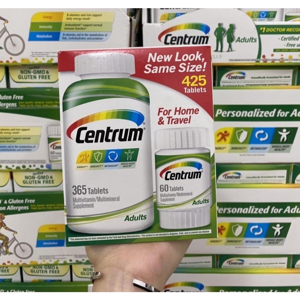 Centrum Adults 425 viên cho Nam và Nữ dưới 50T của Mỹ chống mệt mỏi mỗi ngày