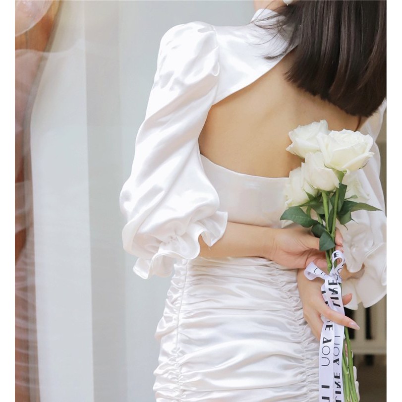 Đầm dự tiệc ôm body nhún tay phồng Evia Dress | BigBuy360 - bigbuy360.vn