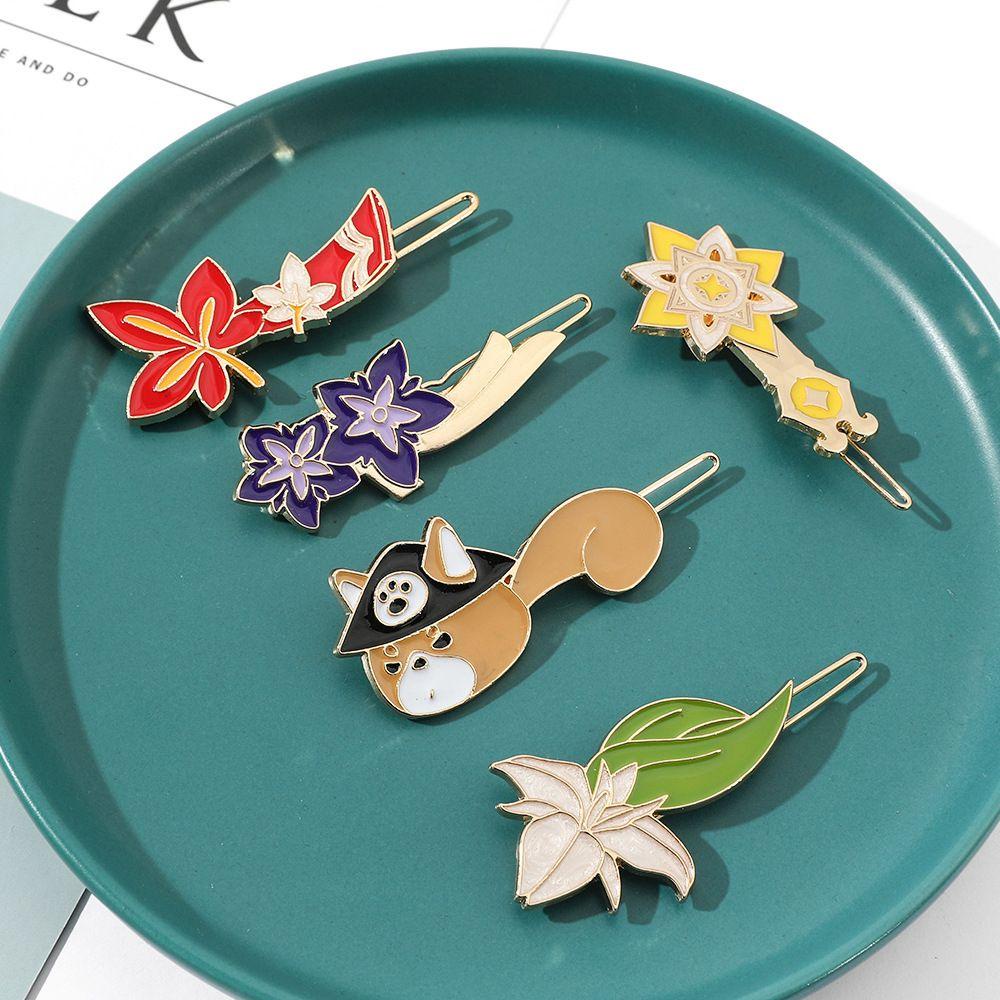 Kẹp Tóc Đính Đá VANES1 Phong Cách Anime Gorou Kazuha Albedo