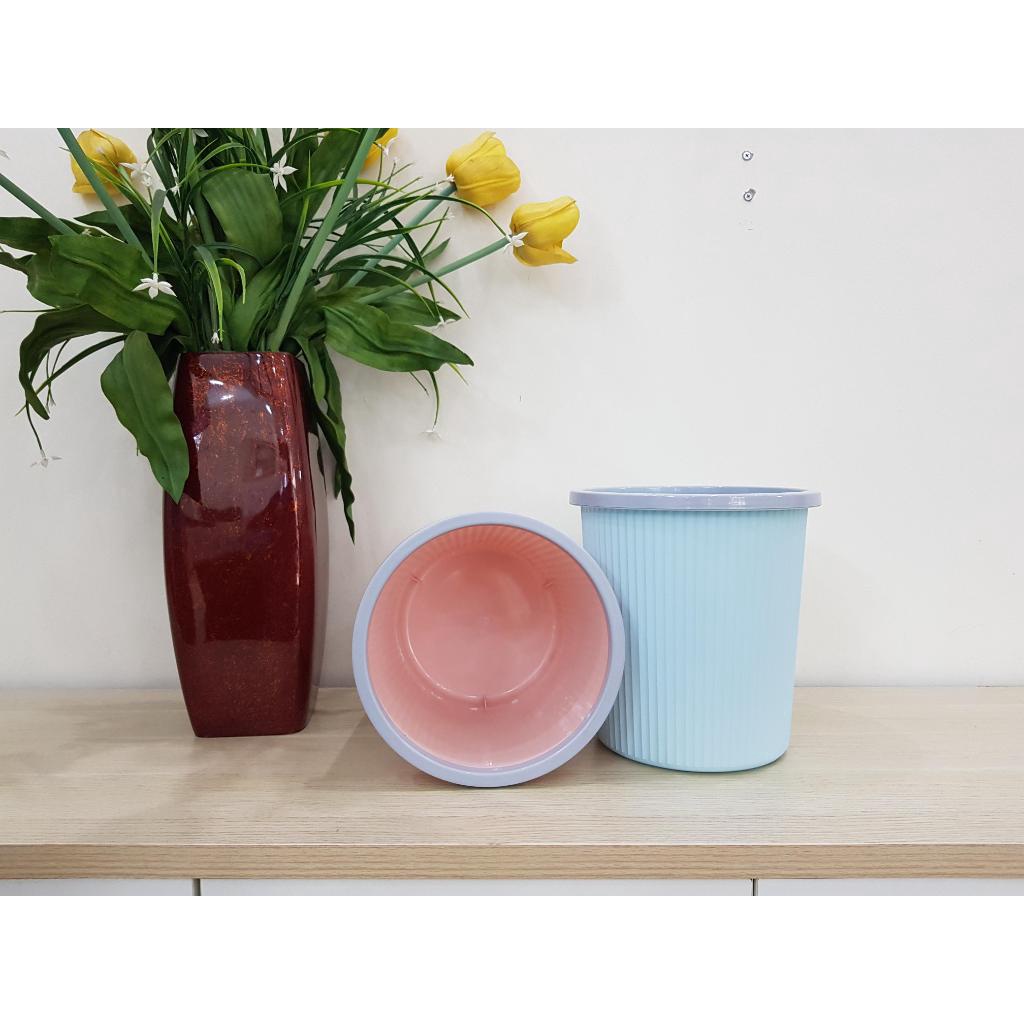 Thùng rác nhựa miệng tròn không nắp màu pastel