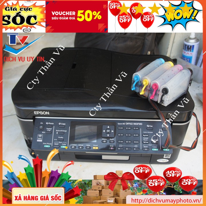 Máy in phun màu cũ đa năng Epson ME office 960 WFD in đen trắng in màu photocopy scan in wifi | BigBuy360 - bigbuy360.vn