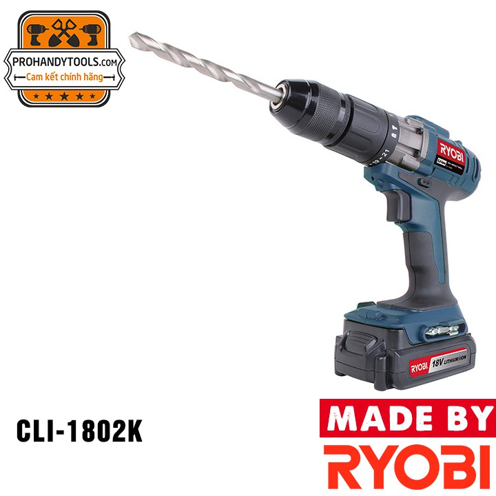 Máy Khoan Cầm Tay Ryobi CLI- 1802K 18V (Dùng Pin)