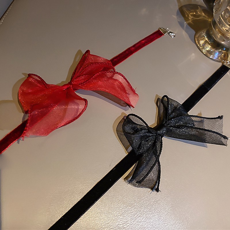 Choker phối ren hình nơ phong cách Hàn Quốc cho nữ C277