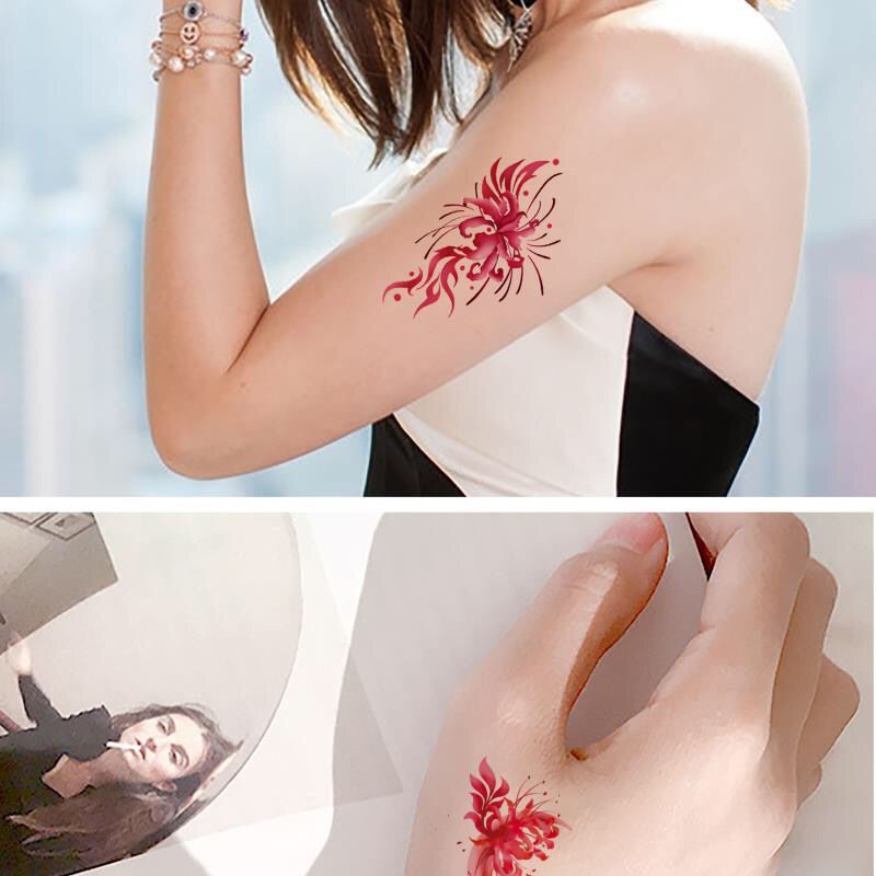 Hình Xăm Tạm Thời Chống Thấm Nước Hình Hoa Bỉ Ngạn Ý Nghĩa