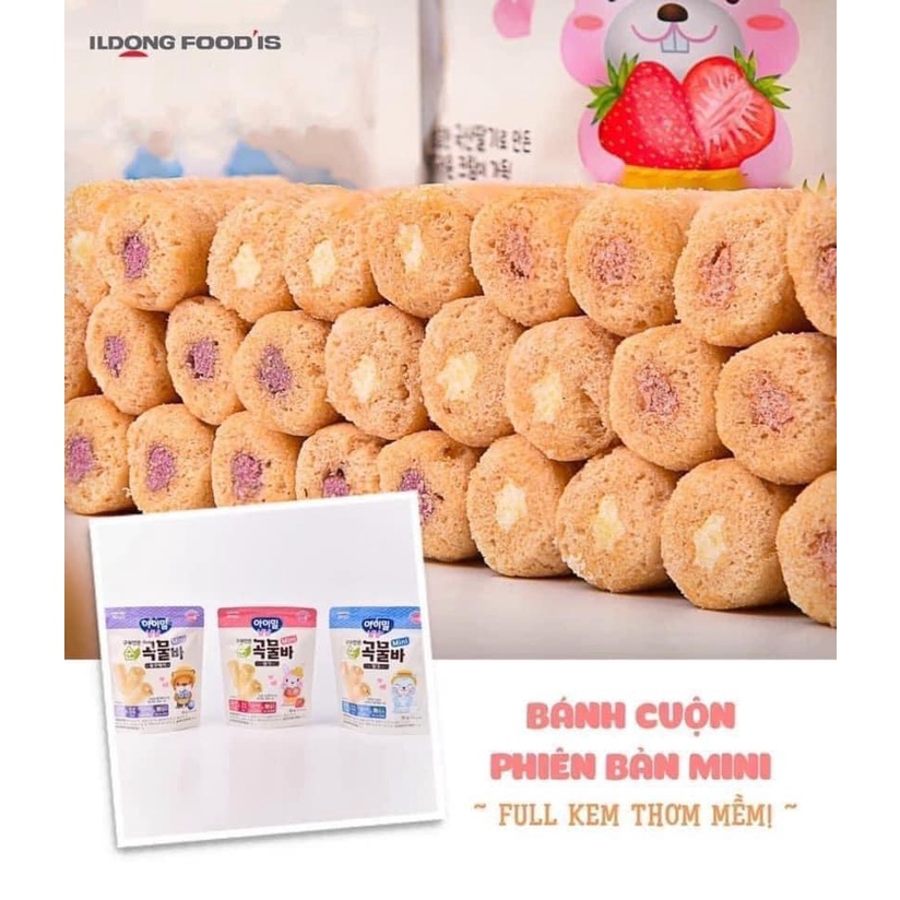 Bánh Cuộn Ngũ Cốc Mini Nhân Kem Ildong Hàn Quốc Cho Bé Ăn Dặm Bổ Sung Canxi Thơm Ngon Bổ Dưỡng