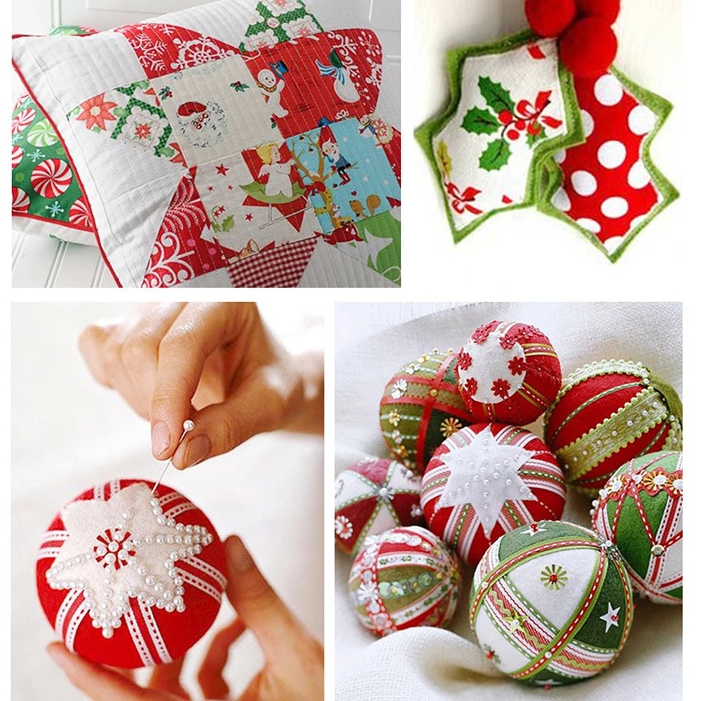 Set 10 vải cotton in họa tiết giáng sinh trang trí đồ thủ công