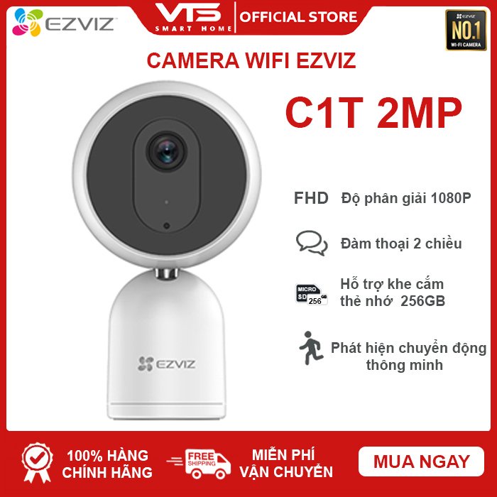 Camera IP WIFI EZVIZ C1T 2MP, Full HD 1080P - Đàm Thoại 2 Chiều, Phát Hiện Chuyển Động - VTS Smart Home