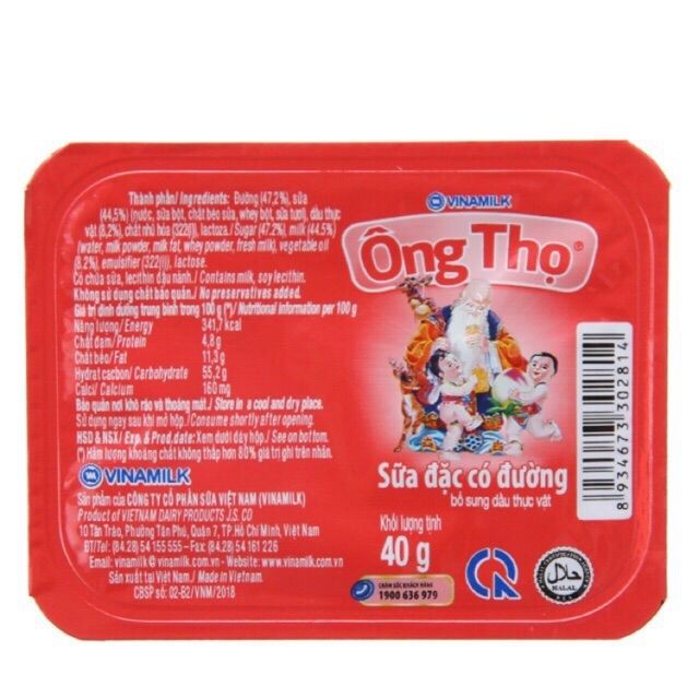 Sữa đặc ông thọ dạng vỉ 40g/hộp hạn sử dụng 2020 [sieuthimini]