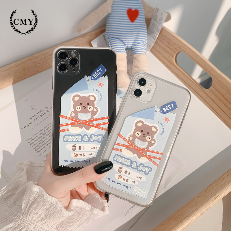 Ốp điện thoại silicon in hình gấu iPhone11/11Pro 11pro Max X XR XS XS MAX 7 8 plus SE | BigBuy360 - bigbuy360.vn
