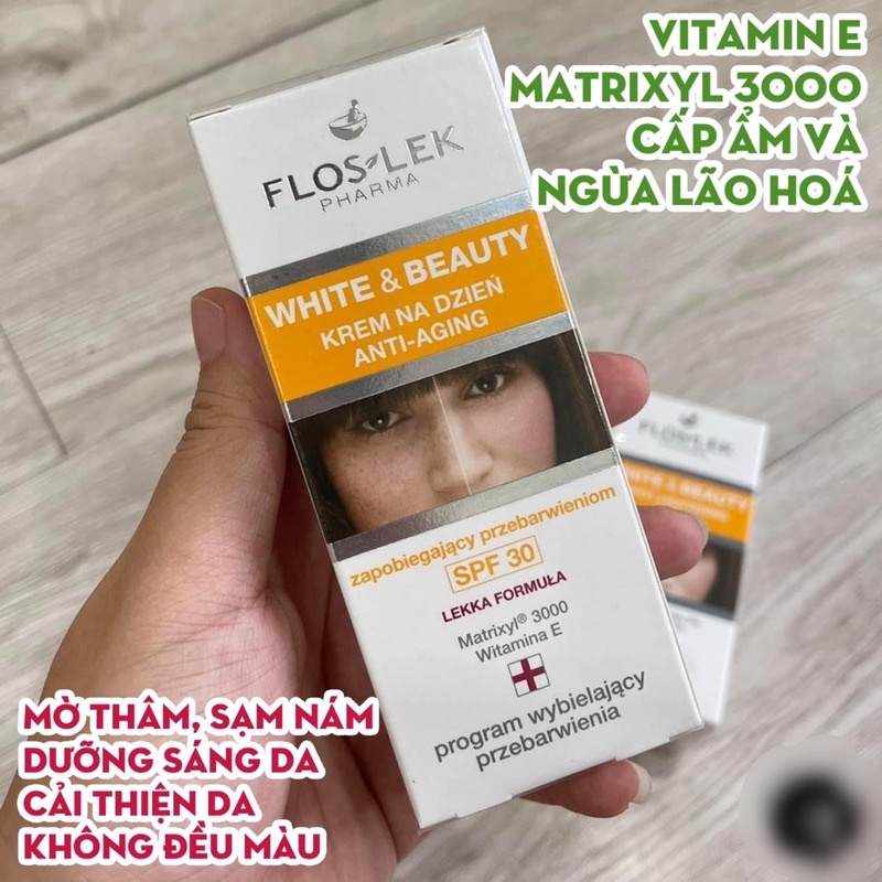 KEM DƯỠNG TRẮNG DA MỜ NÁM FLOSLEK WHITE &amp; BEAUTY