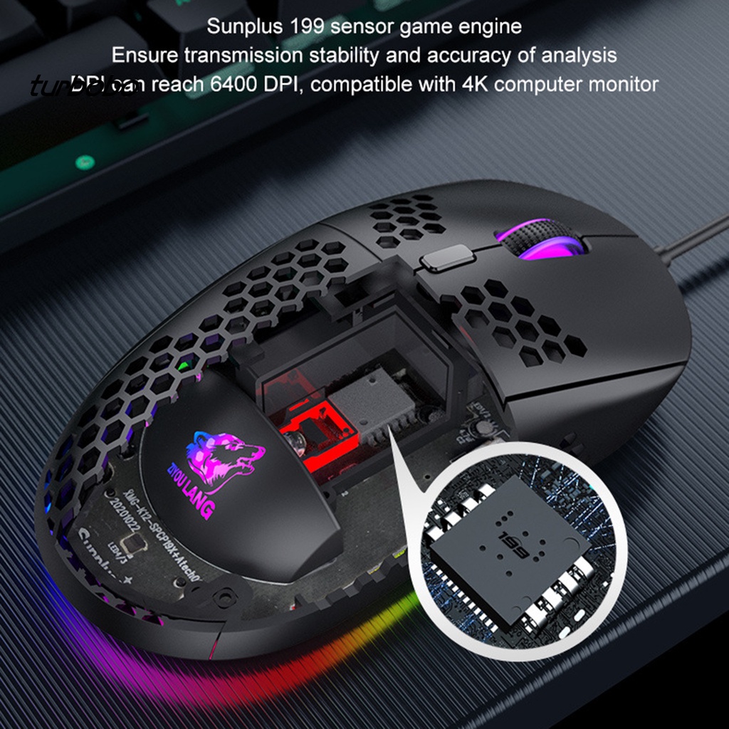 Chuột Chơi Game 6400 Dpi Tbbsb_M8 Thiết Kế Vỏ Tổ Ong Gọn Nhẹ