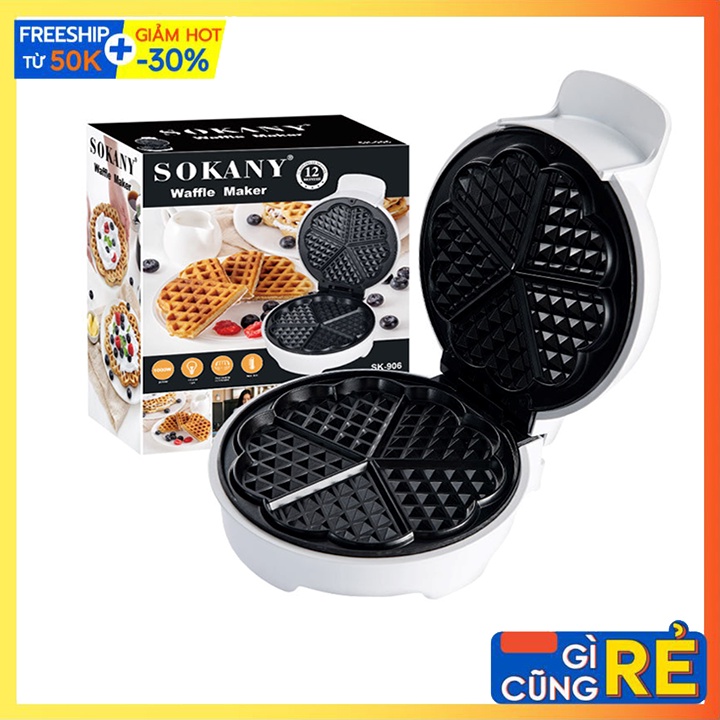 Máy Làm Bánh Waffle quế, bánh tổ ong Chính hãng SOKANY