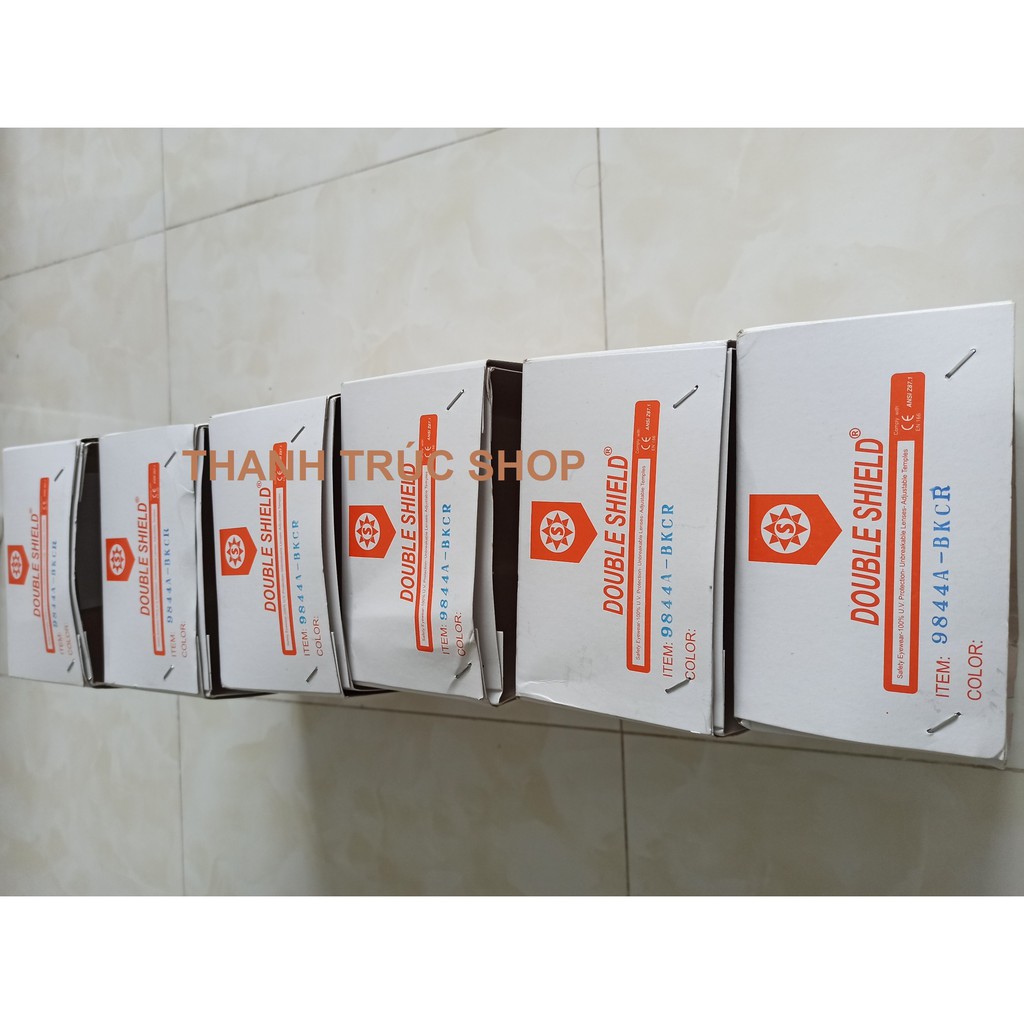 COMBO 1 HỘP=12 CÁI - Kính bảo hộ chống bụi mưa gió đi đường - Loại tốt - 9844A BKCR - Double Shield - ĐÀI LOAN