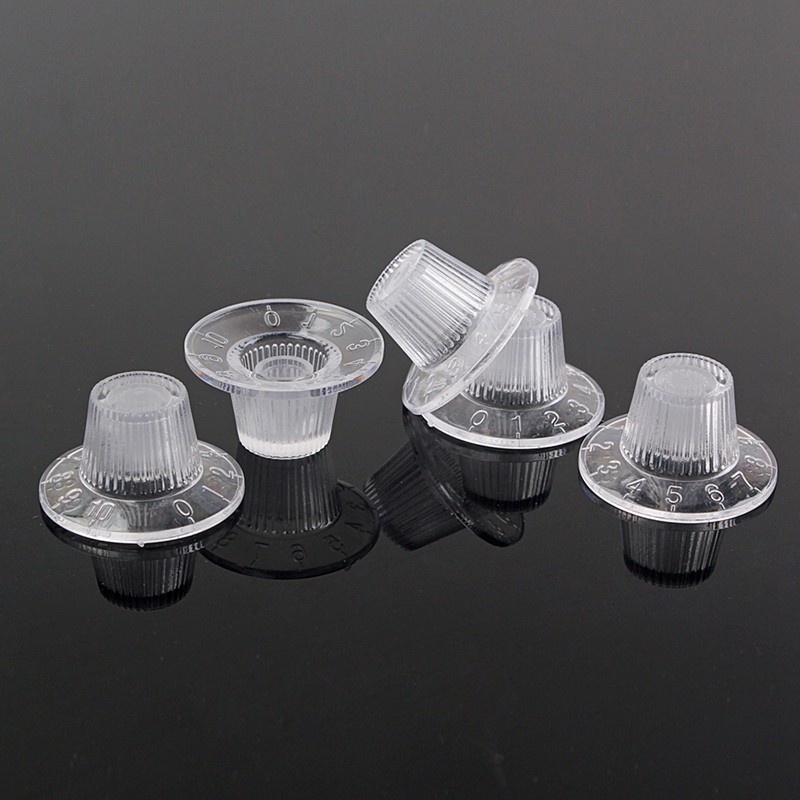 5Pcs Guitar Tone Volume Control Knobs for LP Guitar Transparent White