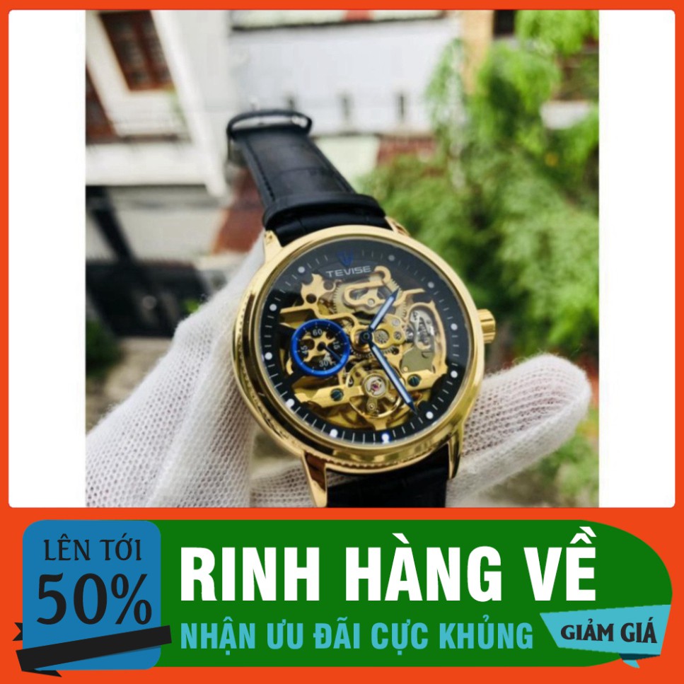 ĐỒNG HỒ CƠ LỘ MÁY NAM TEVISE DÂY DA AUTOMATIC CAO CẤP CHÍNH HÃNG (TẶNG KÈM HỘP) HÀNG CỰC CHẤT