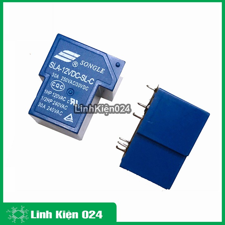 Relay Songle SLA 30A - 12V 6 Chân Màu Xanh