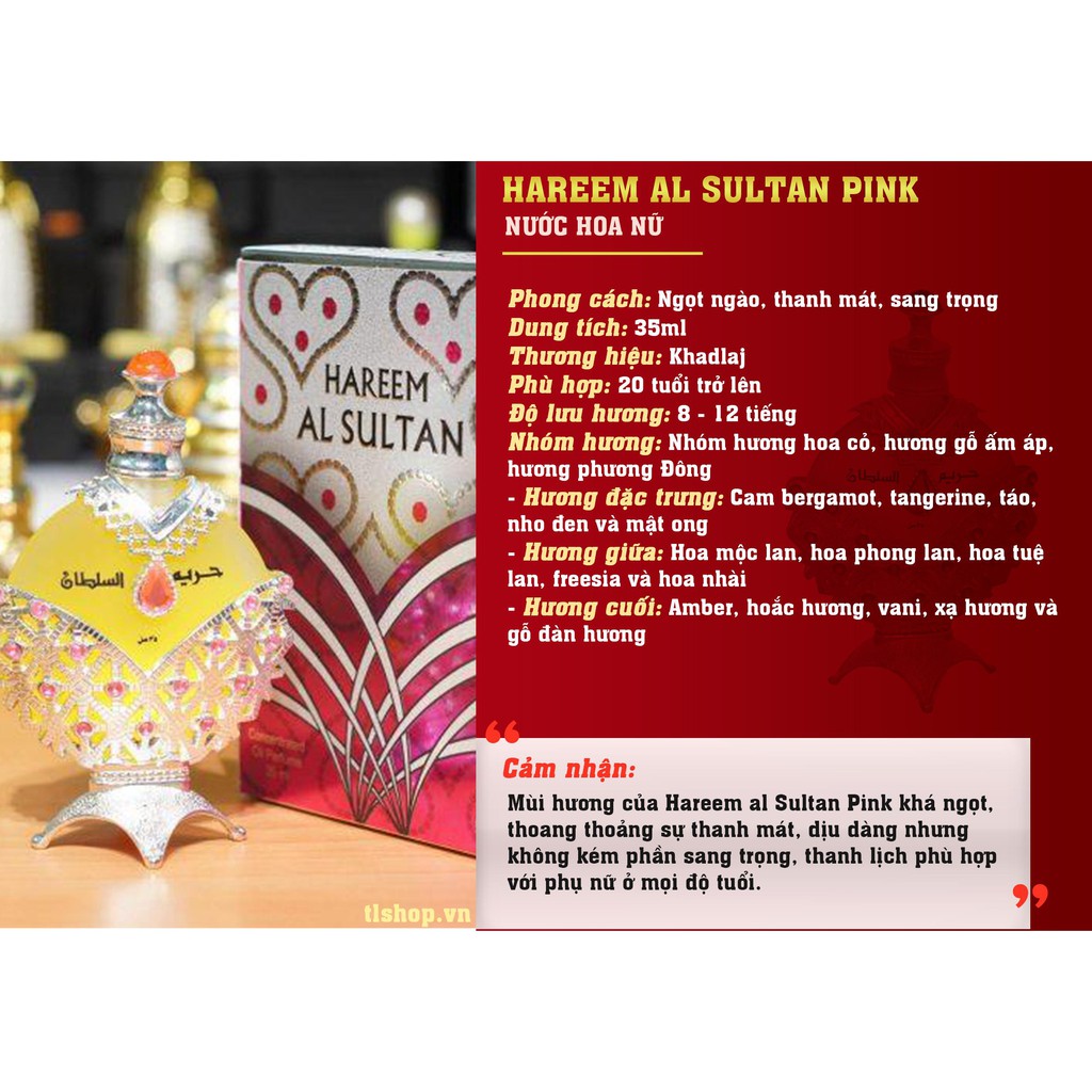 TINH DẦU DUBAI - NƯỚC HOA DUBAI CHÍNH HÃNG - HAREEM AL SULTAN - ALSULTAN