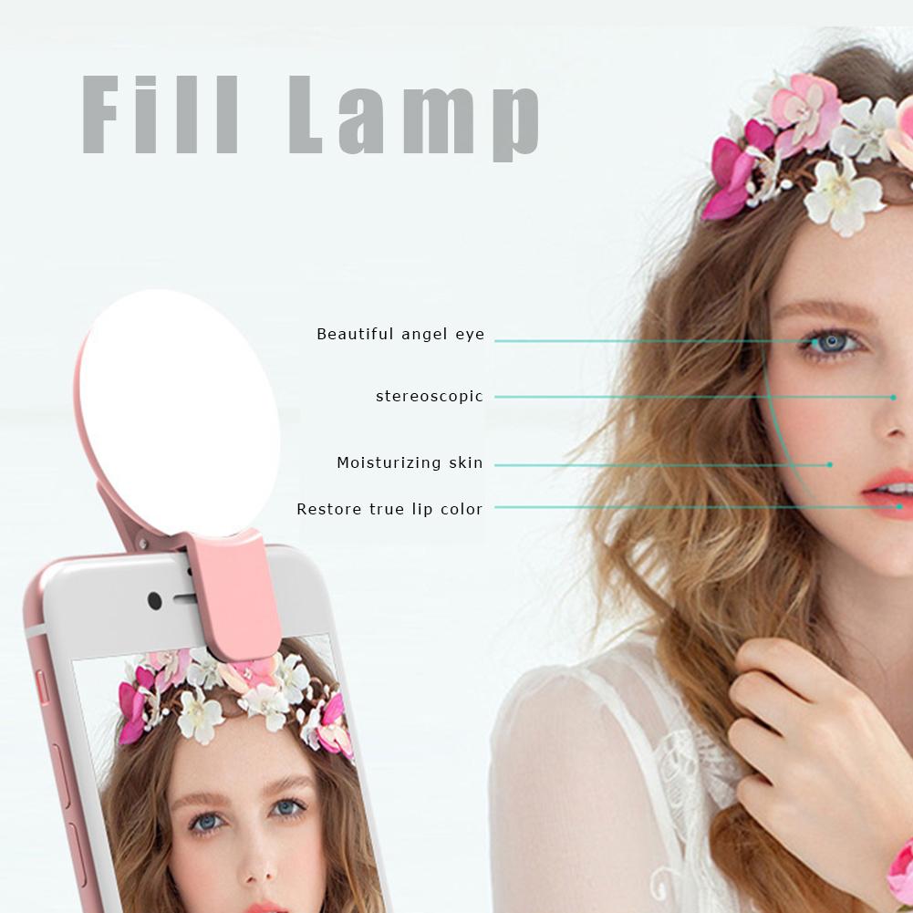 Đèn Led Tròn Gắn Điện Thoại Hỗ Trợ Chụp Ảnh Selfie