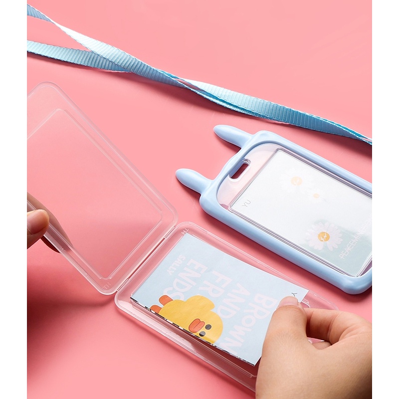 Dây Đeo Thẻ ID Bằng Silicon Họa Tiết Hoạt Hình Dễ Thương